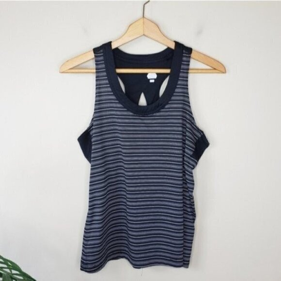 Bolle | Black Striped Athletic Workout Tank Top Size Large - Picture 1 of 5